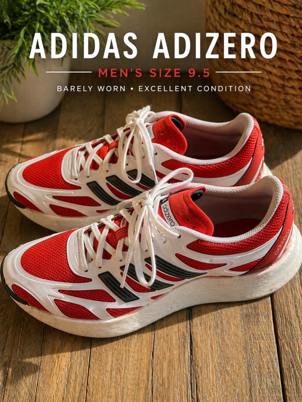 Adizero Aruku White Adidas Barely Worn Men’s 9.5 Rare Color and Style
